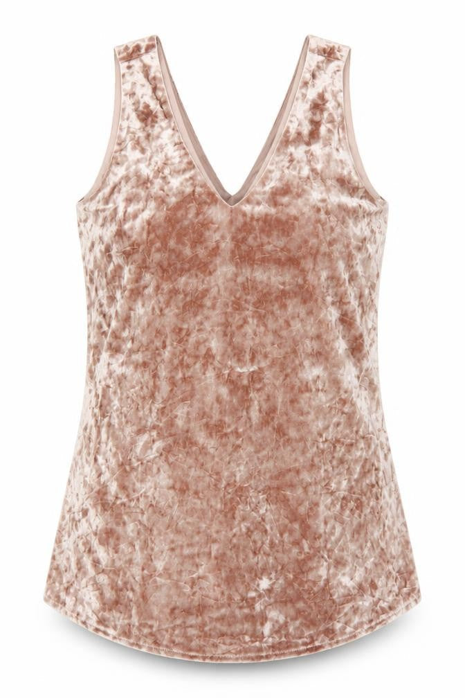 Linea Womens Pink Polyester Basic Tank Size 12 V-Neck