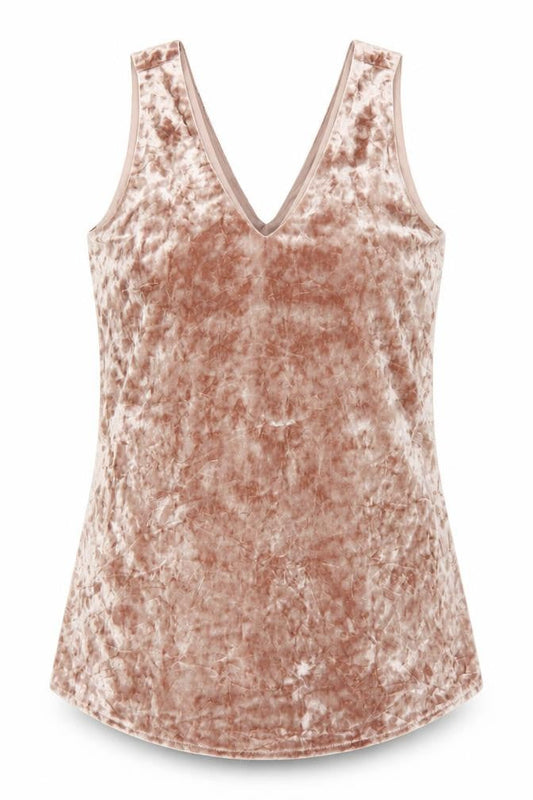Linea Womens Pink Polyester Basic Tank Size 12 V-Neck