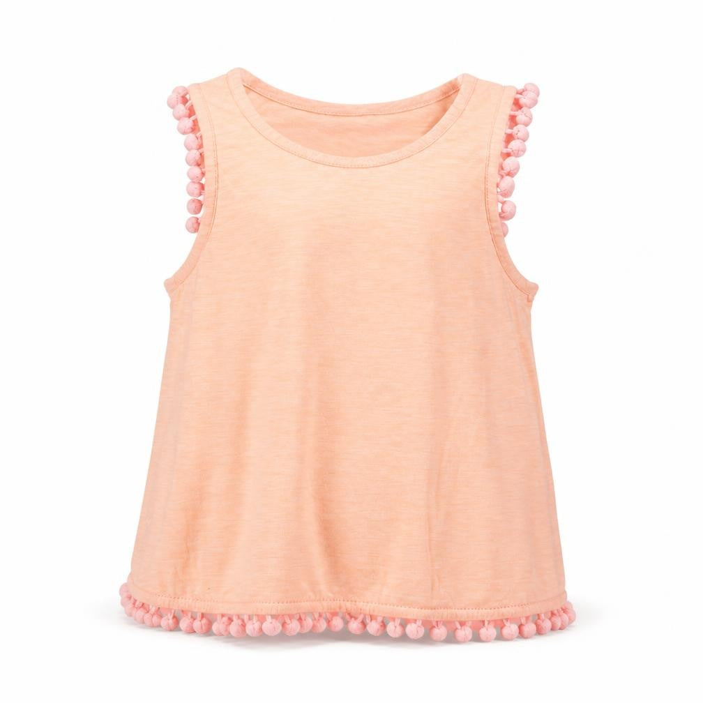 NEXT Girls Orange Cotton Basic Tank Size 10 Years Round Neck Pullover