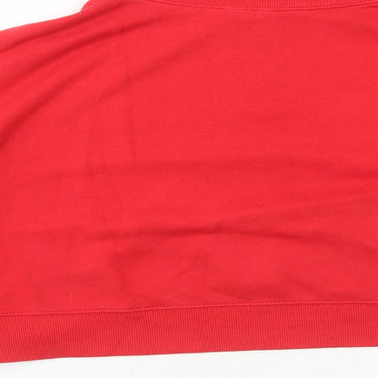 H&M Womens Red Cotton Pullover Sweatshirt Size S Zip