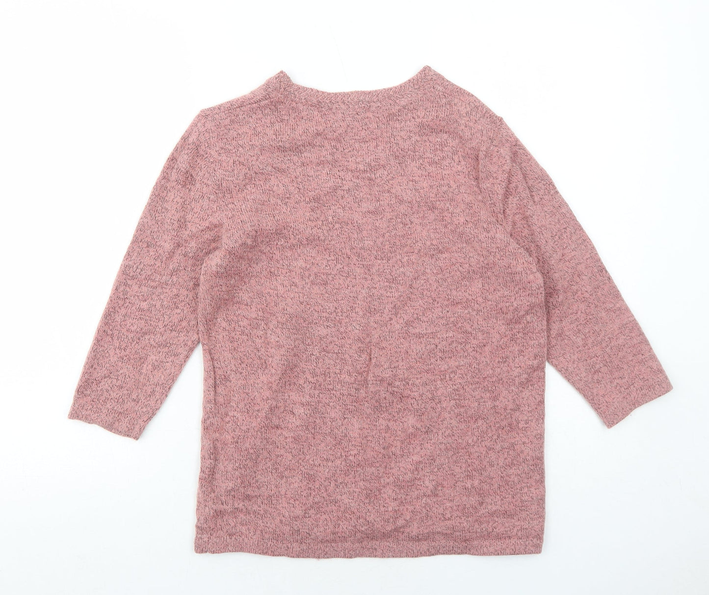 Damart Womens Pink V-Neck Acrylic Pullover Jumper Size 10