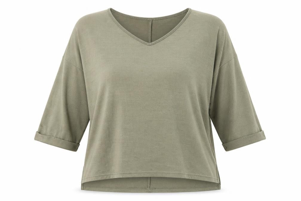 New Look Womens Green V-Neck Polyester Pullover Jumper Size M