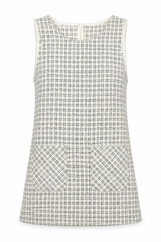 Cooperative Womens Ivory Geometric Cotton Pinafore/Dungaree Dress Size M Round Neck Zip