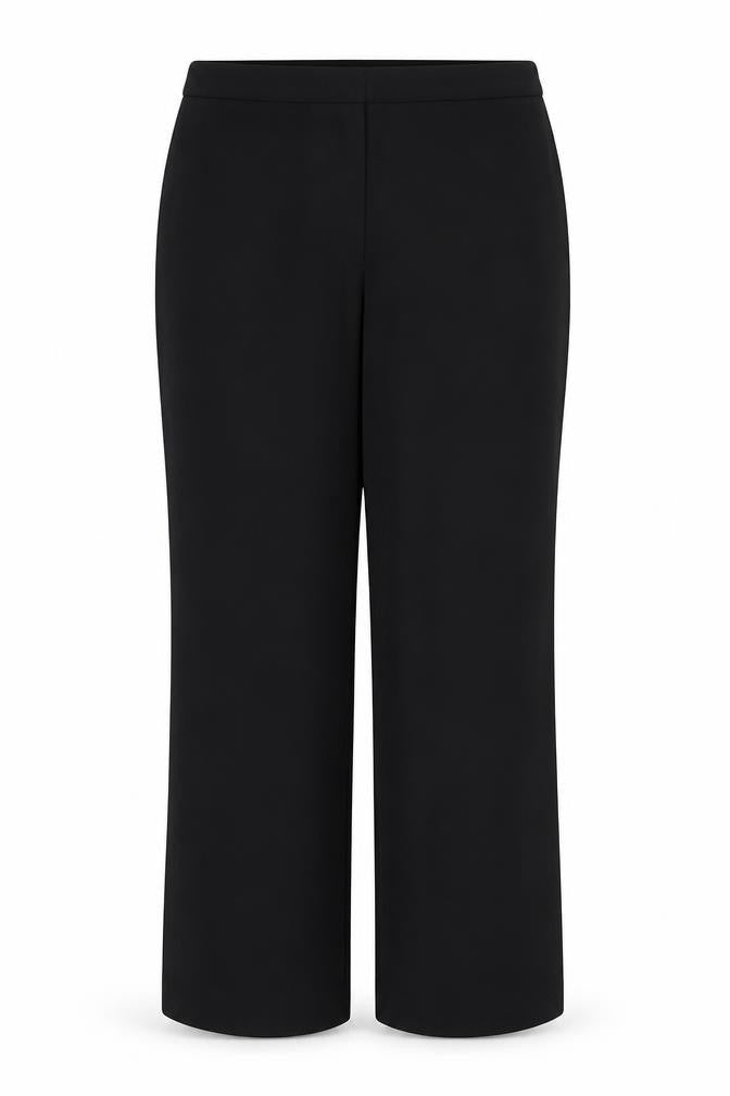 AMARANTO Womens Black Polyester Trousers Size 14 Regular Zip