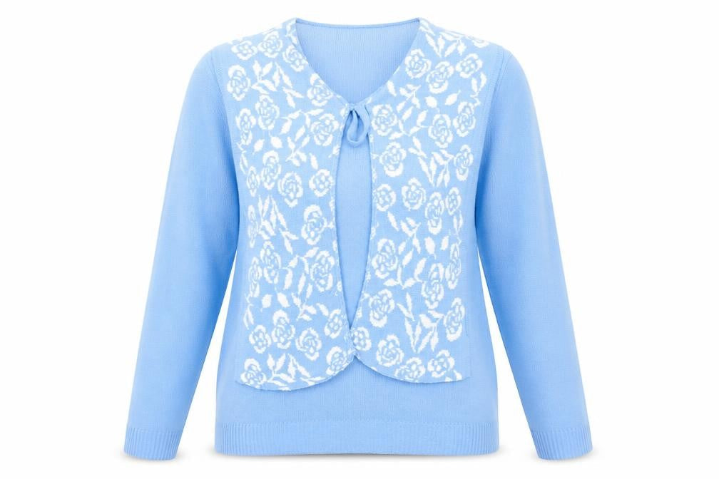 Lizzi Clarke Womens Blue V-Neck Acrylic Cardigan Jumper Size L - Size L-XL
