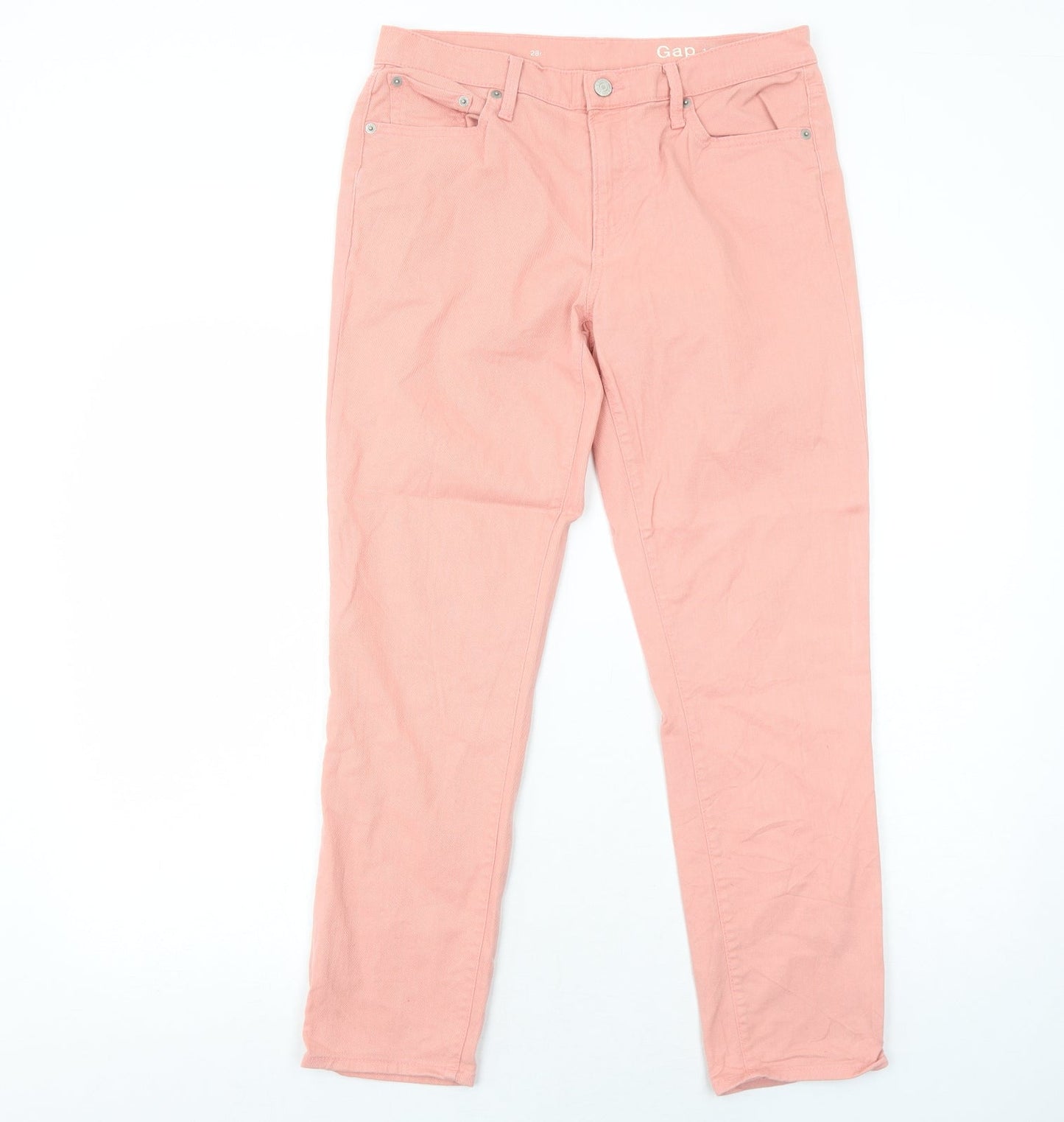 Gap Womens Pink Cotton Straight Jeans Size 10 Regular Zip