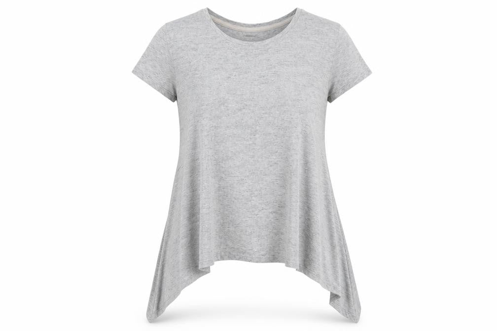 Marks & Spencer Womens Grey Viscose Basic T-Shirt Size 10 Round Neck Pullover