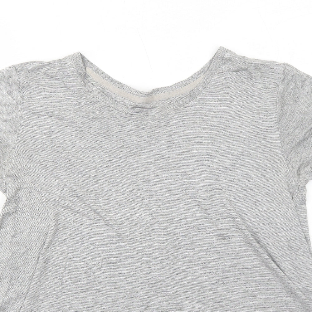 Marks & Spencer Womens Grey Viscose Basic T-Shirt Size 10 Round Neck Pullover