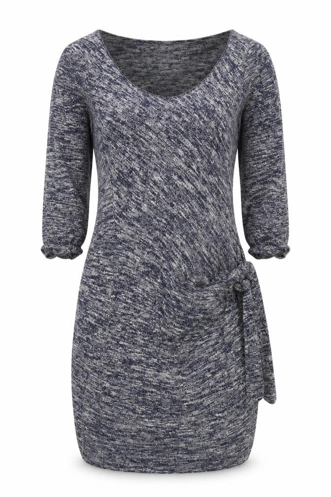 Studio M Womens Blue Polyester Jumper Dress Size S V-Neck Pullover