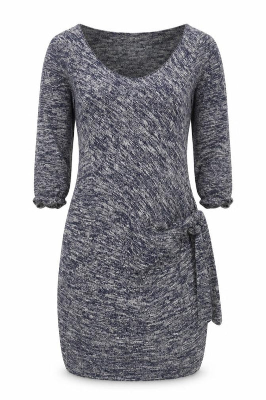 Studio M Womens Blue Polyester Jumper Dress Size S V-Neck Pullover