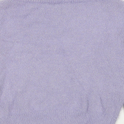 Preloved Magestic Legon Womens Purple V-Neck Polyester Pullover Jumper Size M - Label