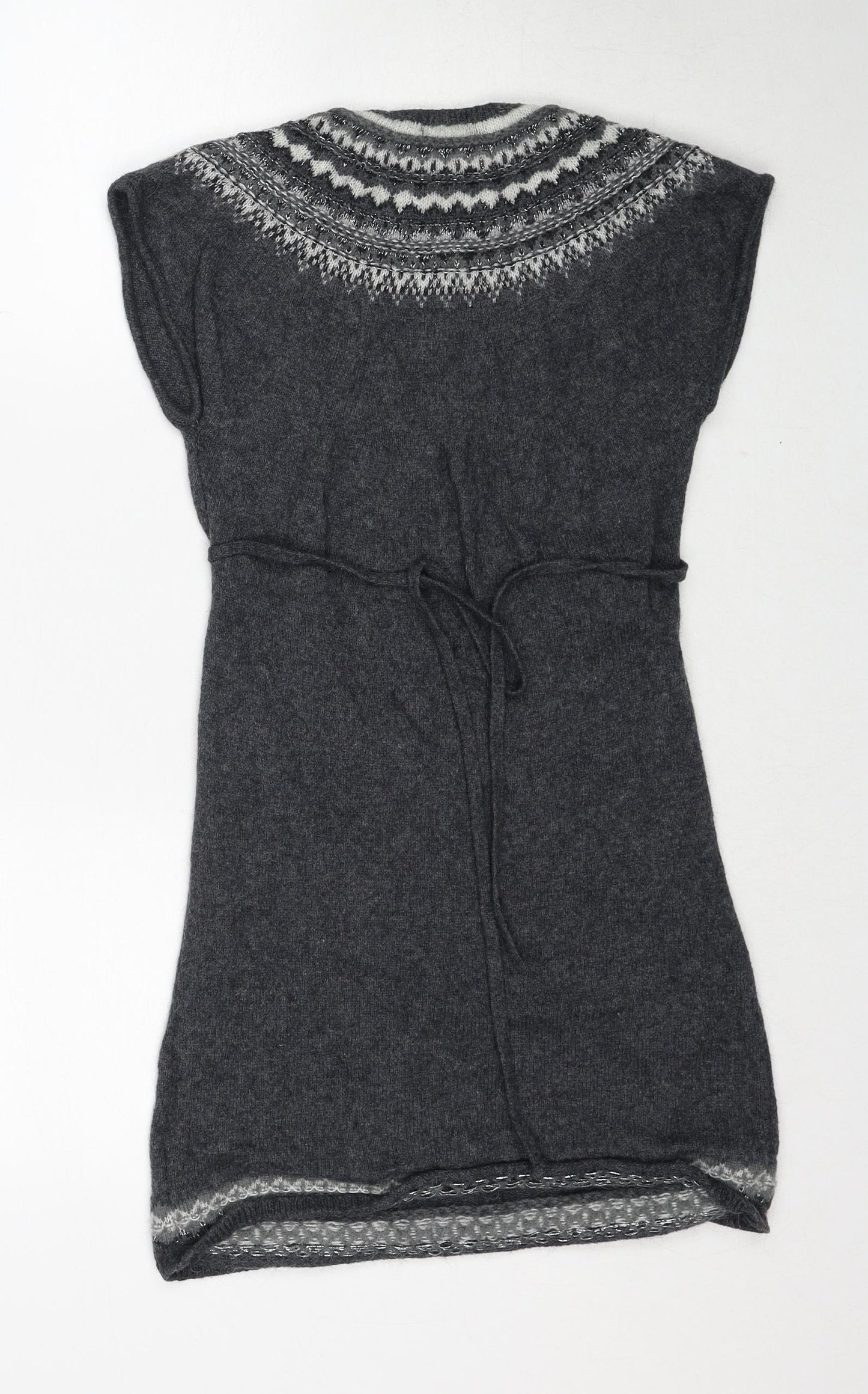 H&M Womens Grey Round Neck Polyamide Pullover Jumper Size S