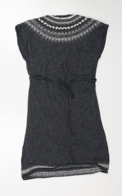 H&M Womens Grey Round Neck Polyamide Pullover Jumper Size S