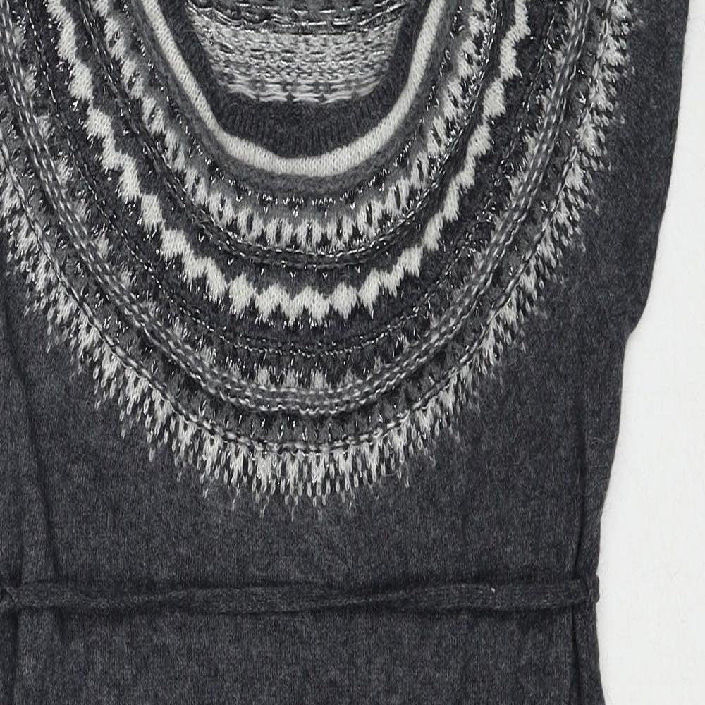 H&M Womens Grey Round Neck Polyamide Pullover Jumper Size S