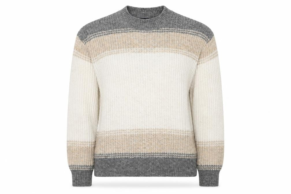 Marks & Spencer Womens Multicoloured Round Neck Striped Polyester Pullover Jumper Size M