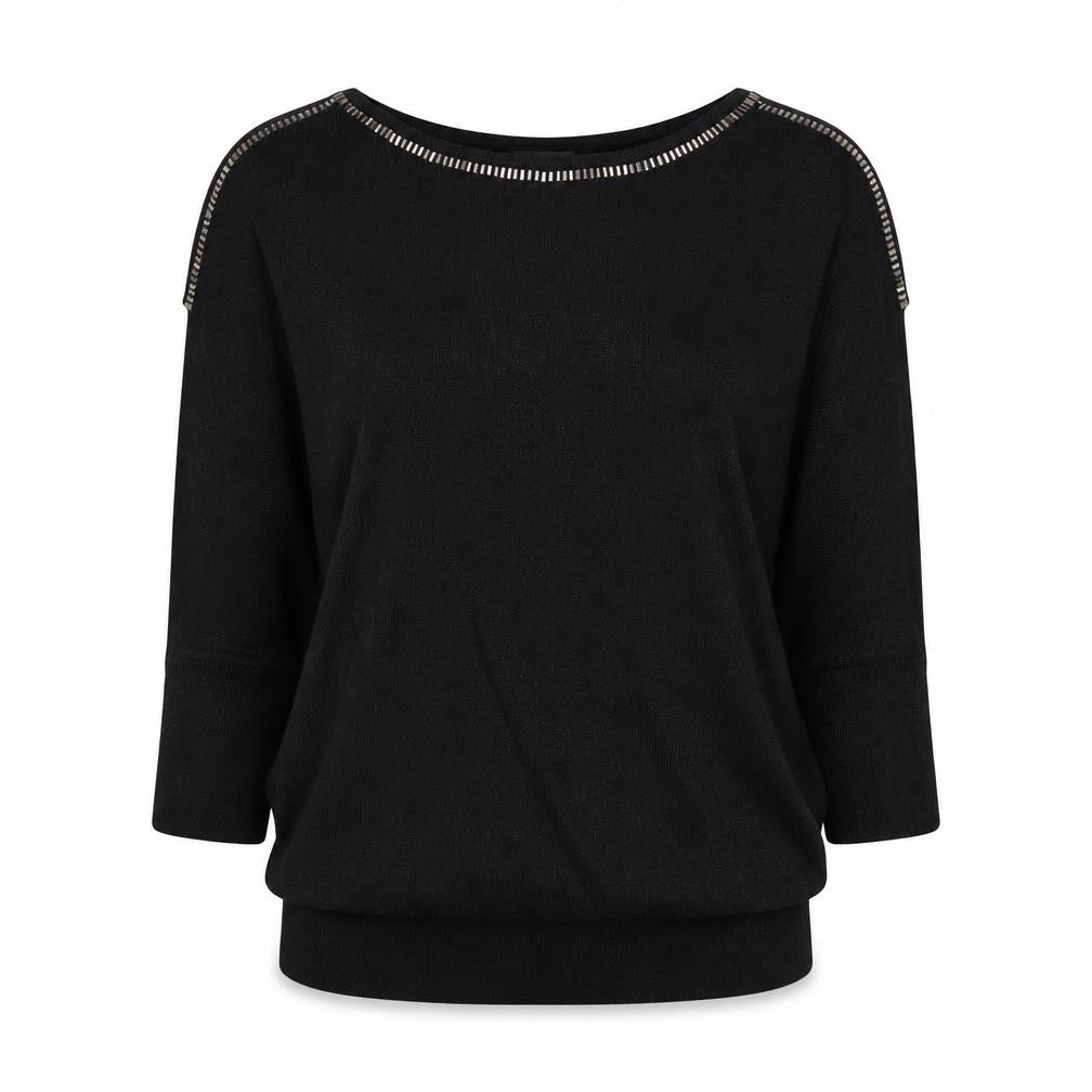 Wallis Womens Black Boat Neck Viscose Pullover Jumper Size S