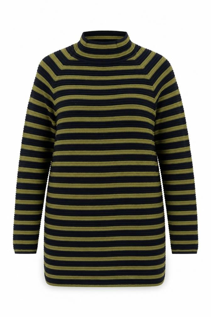NEXT Womens Black Round Neck Striped Polyester Pullover Jumper Size 12