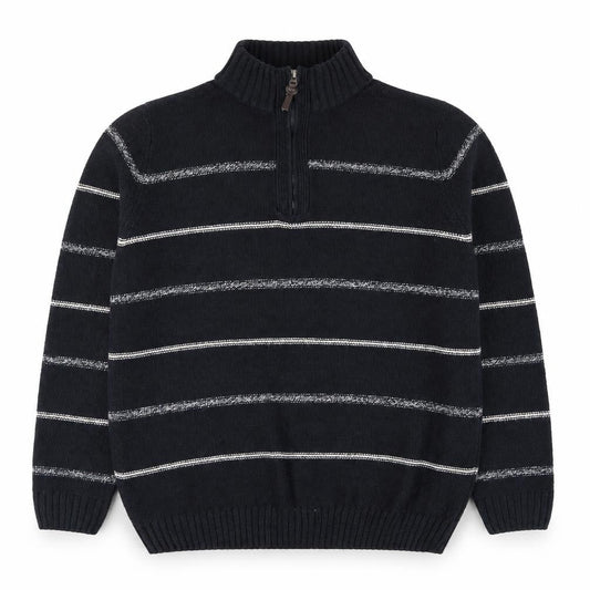 BHS Mens Blue Striped Acrylic Pullover Sweatshirt Size L