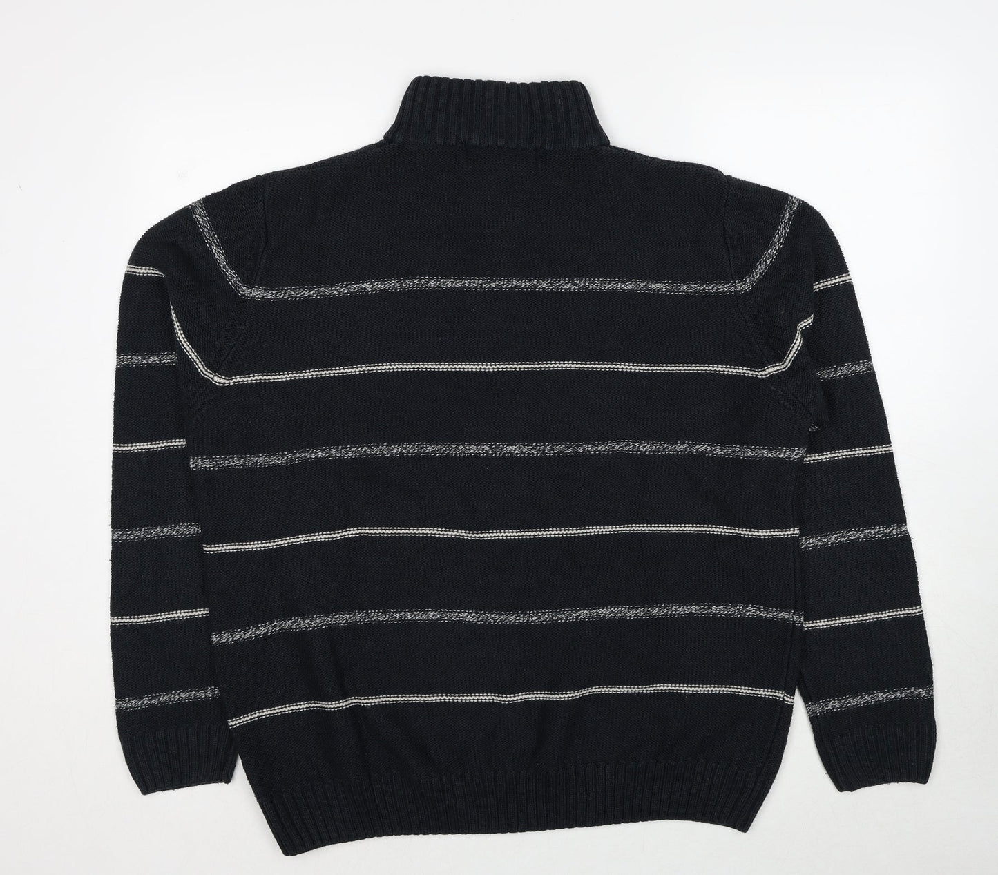BHS Mens Blue Striped Acrylic Pullover Sweatshirt Size L
