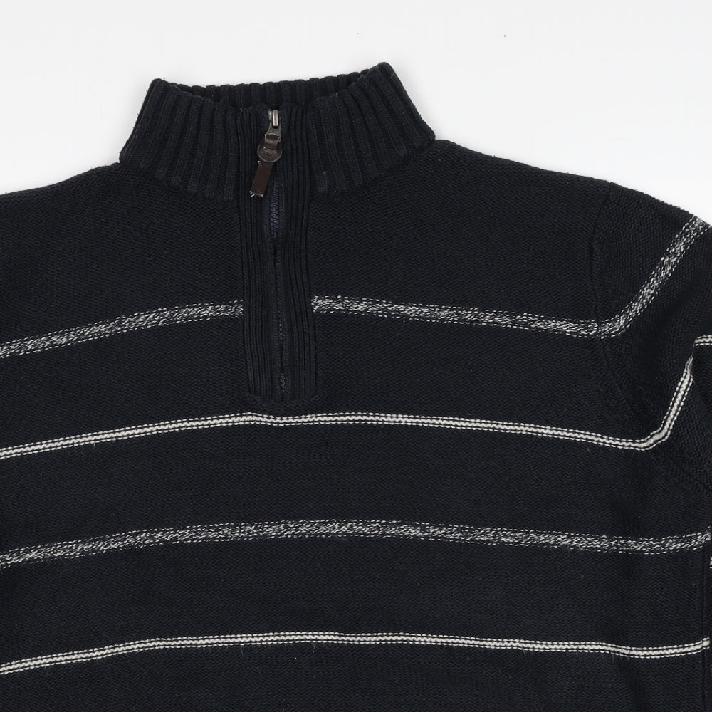 BHS Mens Blue Striped Acrylic Pullover Sweatshirt Size L