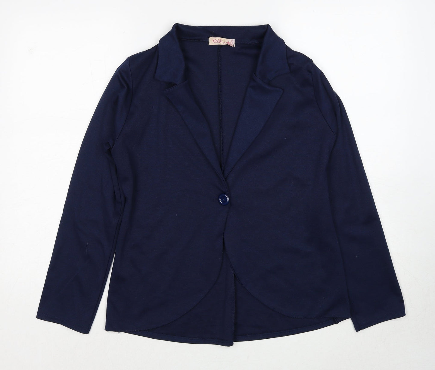 Krisp Womens Blue V-Neck Polyester Cardigan Jumper Size 12