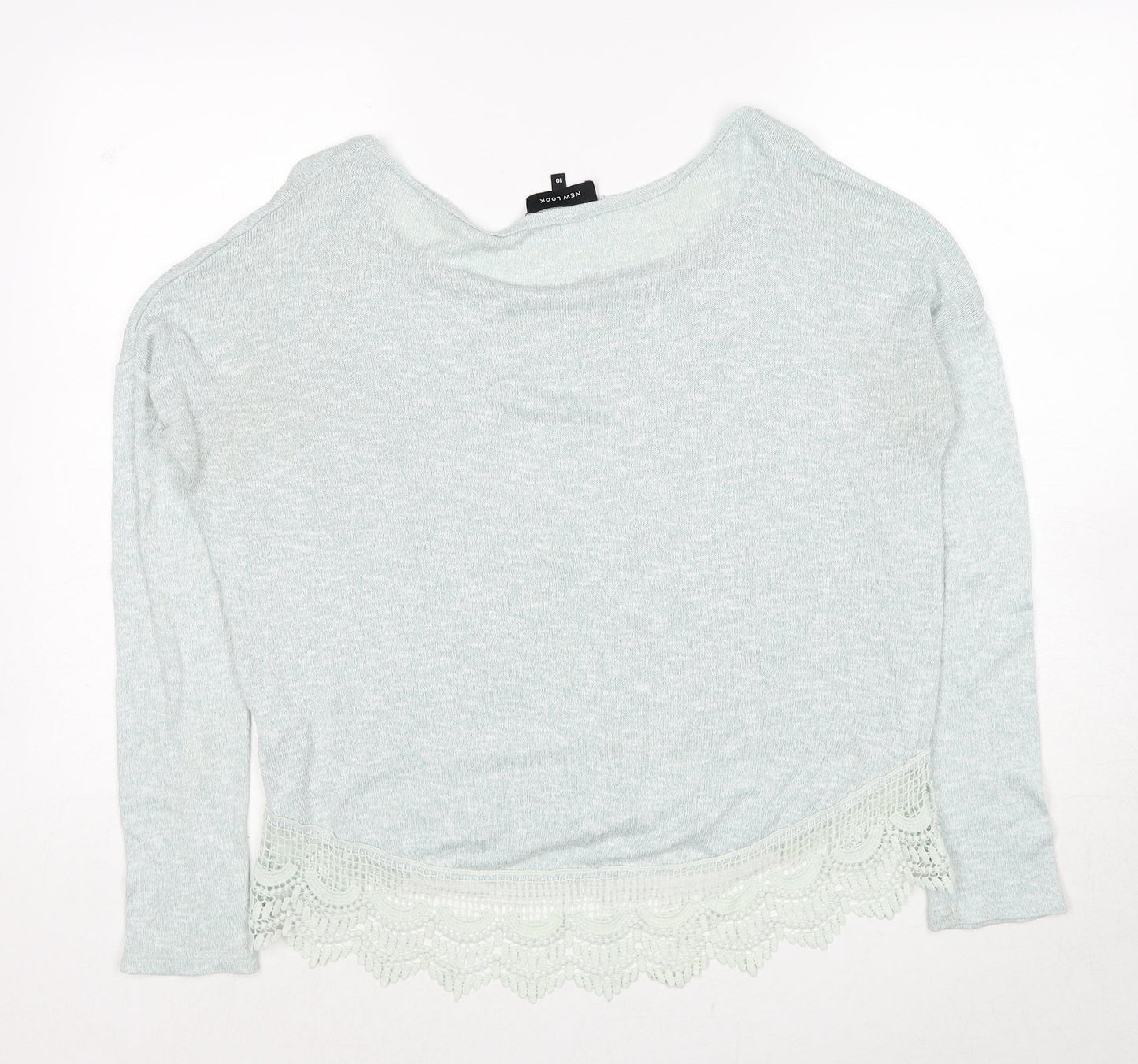 New Look Womens Blue Boat Neck Viscose Pullover Jumper Size 10
