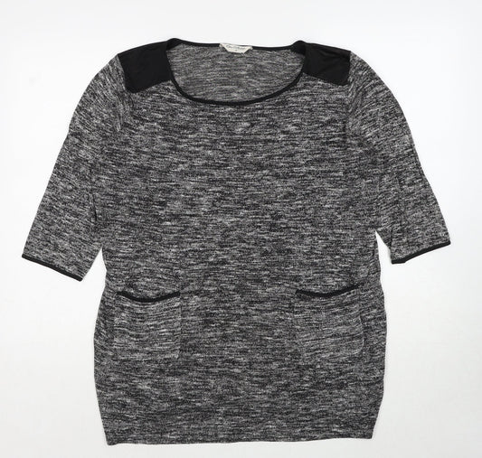 Miss Selfridge Womens Grey Round Neck Polyester Pullover Jumper Size 12