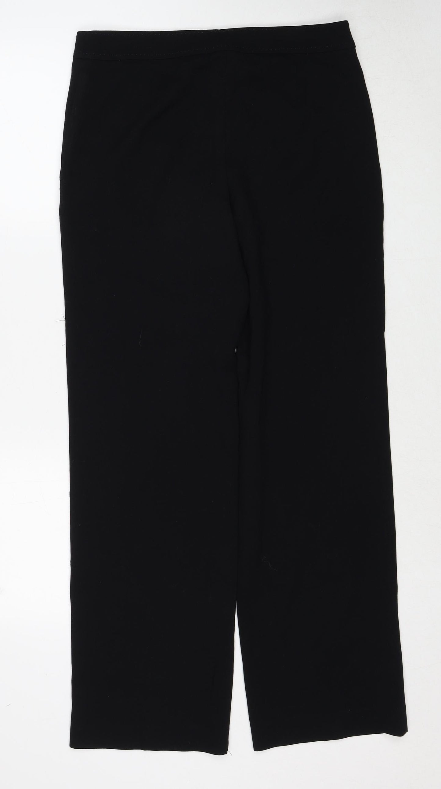 NEXT Womens Black Polyester Trousers Size 8 Regular Zip