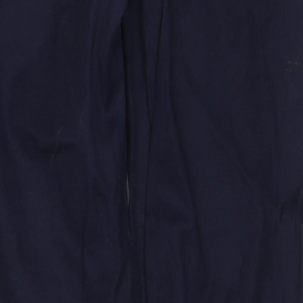 Zara Womens Blue Cotton Trousers Size 6 Regular Zip