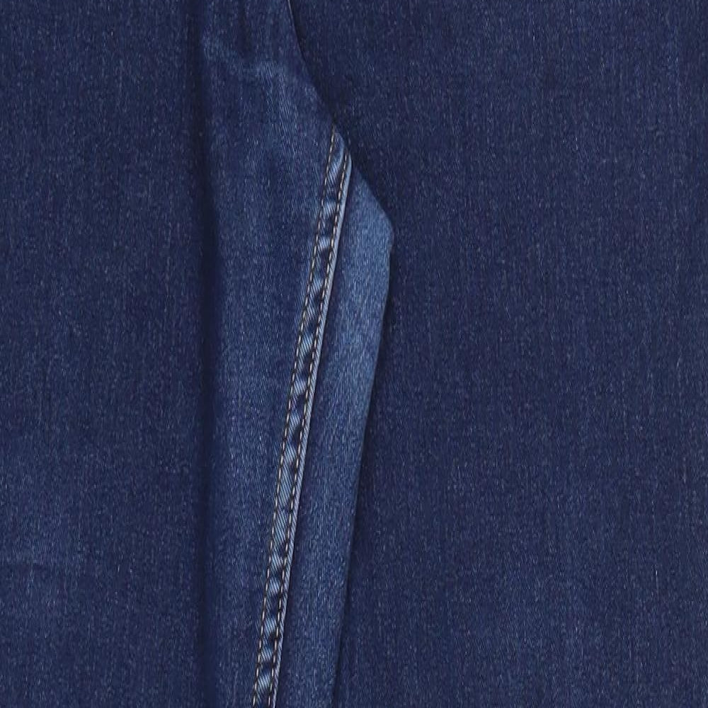 H&M Womens Blue Cotton Straight Jeans Size 32 in Regular Zip
