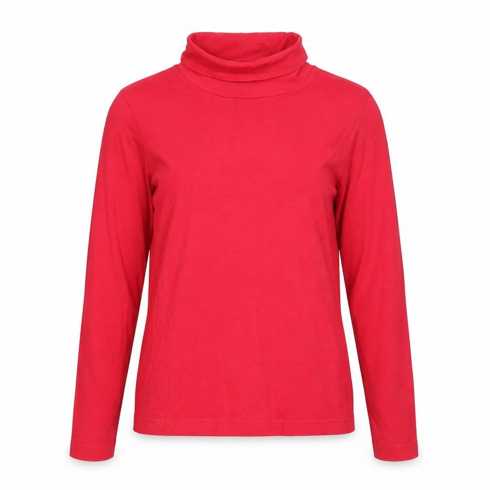 BHS Womens Red Roll Neck Cotton Pullover Jumper Size 8