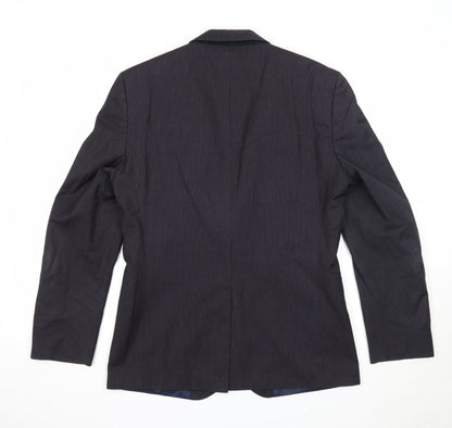 Next Mens Black Striped Polyester Jacket Suit Jacket Size 38 Regular - Pinstripes
