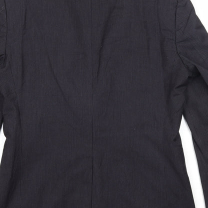 Next Mens Black Striped Polyester Jacket Suit Jacket Size 38 Regular - Pinstripes