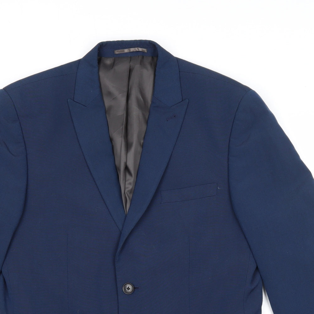 NEXT Mens Blue Polyester Jacket Suit Jacket Size 38 Regular