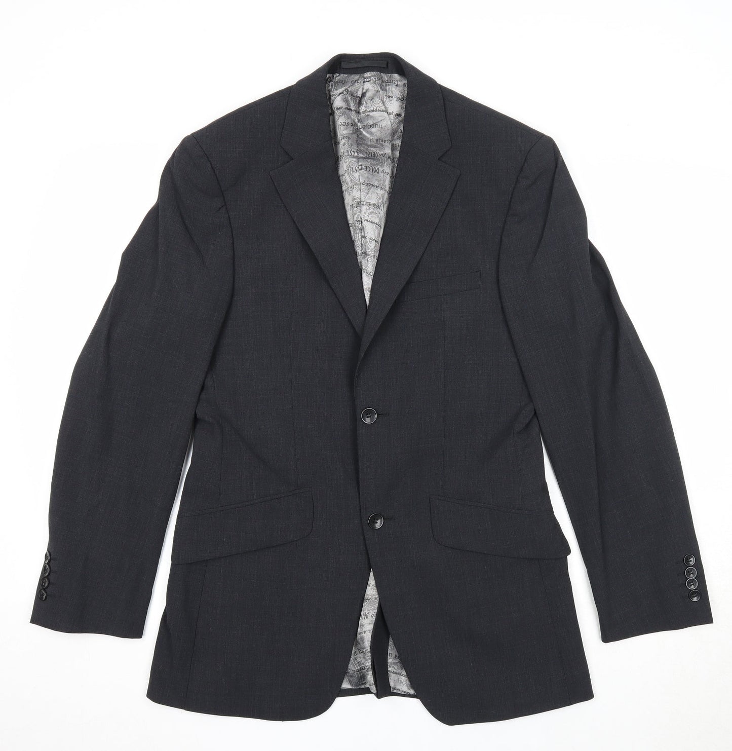 REMUS Mens Grey Wool Jacket Suit Jacket Size 36 Regular