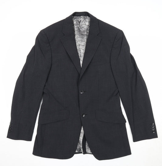 REMUS Mens Grey Wool Jacket Suit Jacket Size 36 Regular