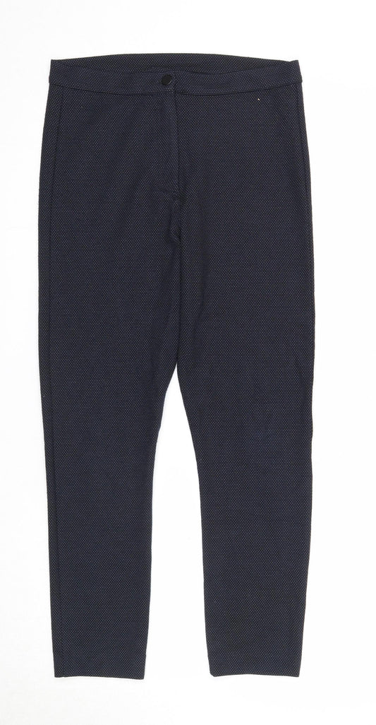Dorothy Perkins Womens Blue Polka Dot Polyester Trousers Size 12 Regular