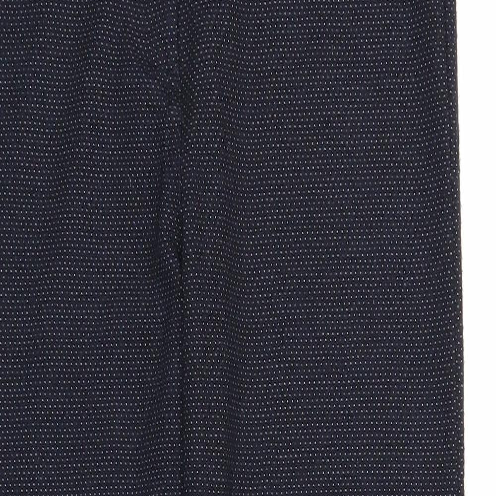 Dorothy Perkins Womens Blue Polka Dot Polyester Trousers Size 12 Regular