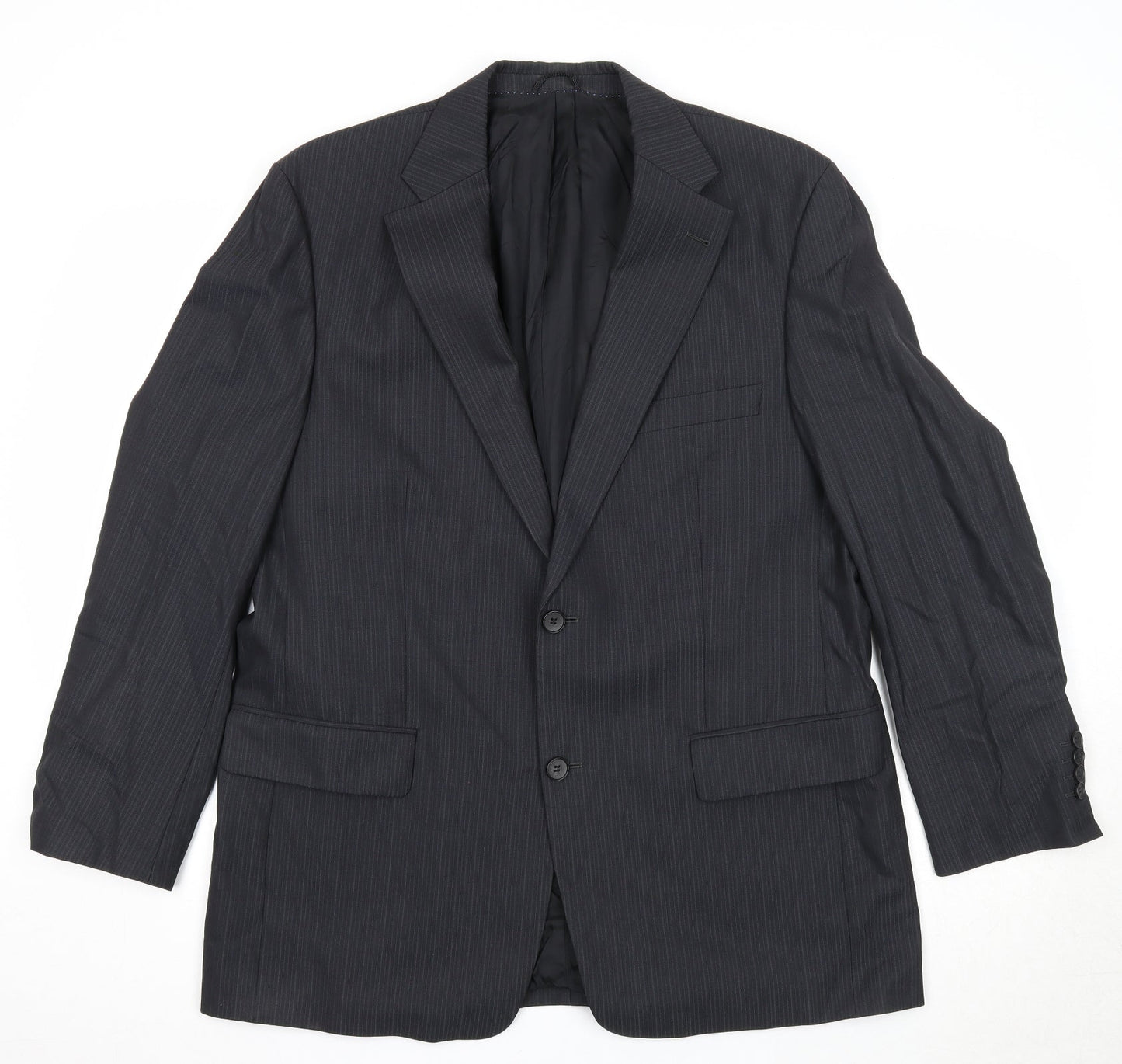 BARUTTI Mens Grey Striped Wool Jacket Suit Jacket Size 42 Regular