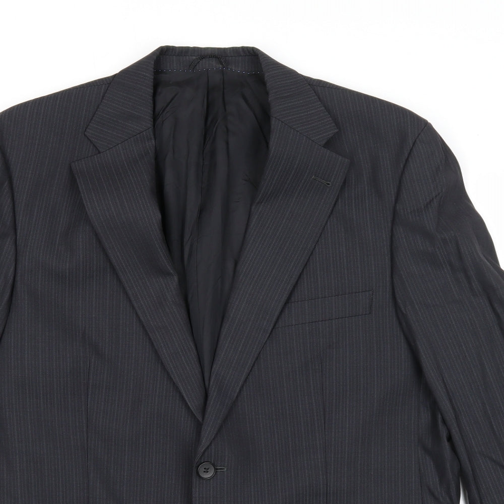 BARUTTI Mens Grey Striped Wool Jacket Suit Jacket Size 42 Regular