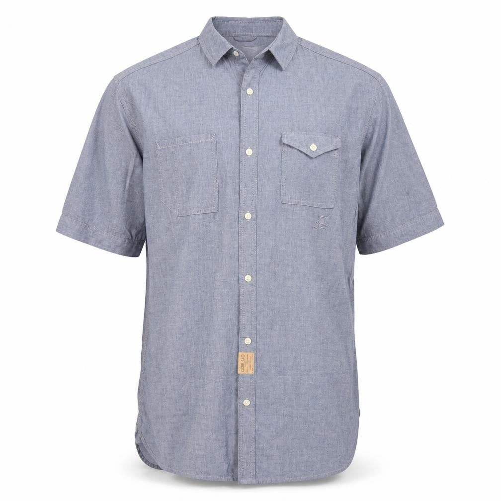 Label Lab Mens Blue Cotton Button-Up Size M Collared Button