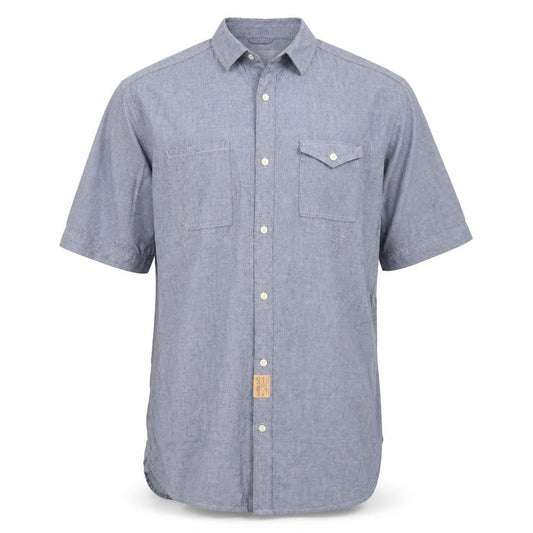 Label Lab Mens Blue Cotton Button-Up Size M Collared Button
