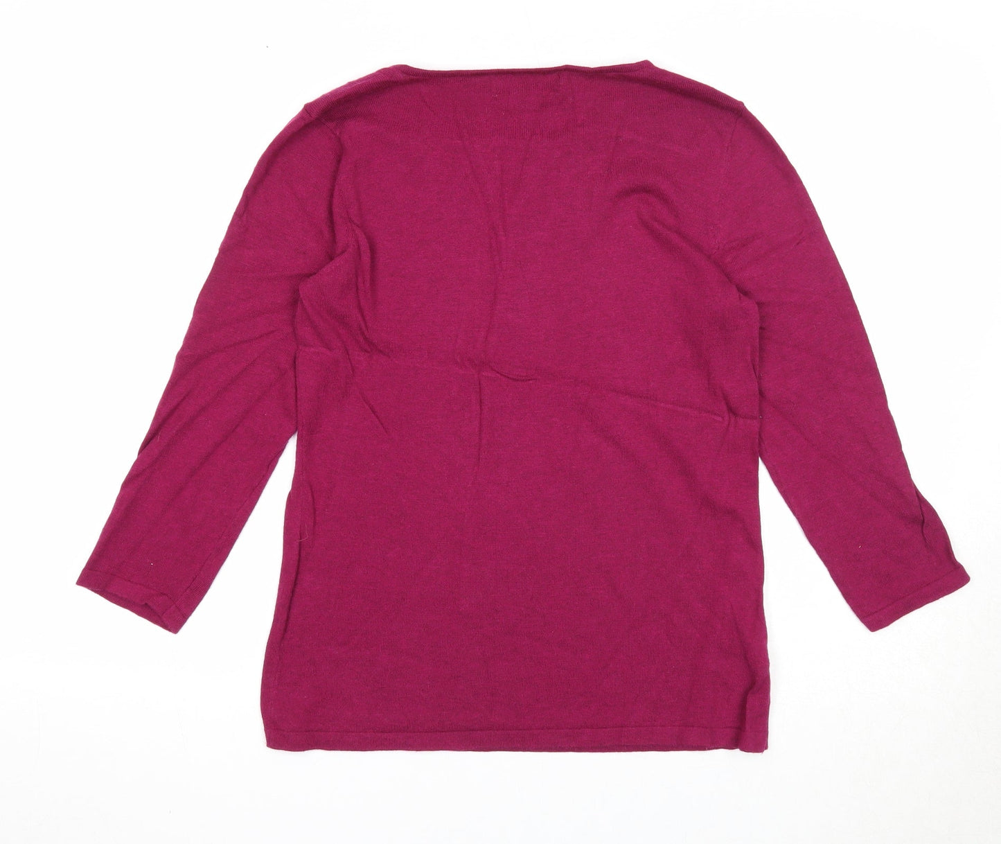 NEXT Womens Purple Square Neck Cotton Pullover Jumper Size 12