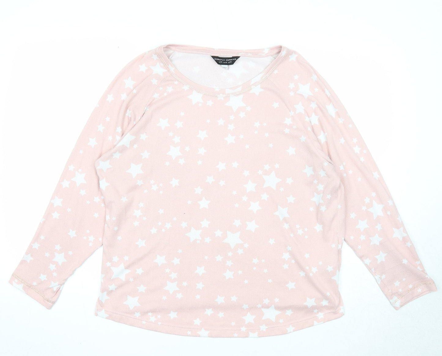 Dorothy Perkins Womens Pink Round Neck Geometric Polyester Pullover Jumper Size M - Star Pattern