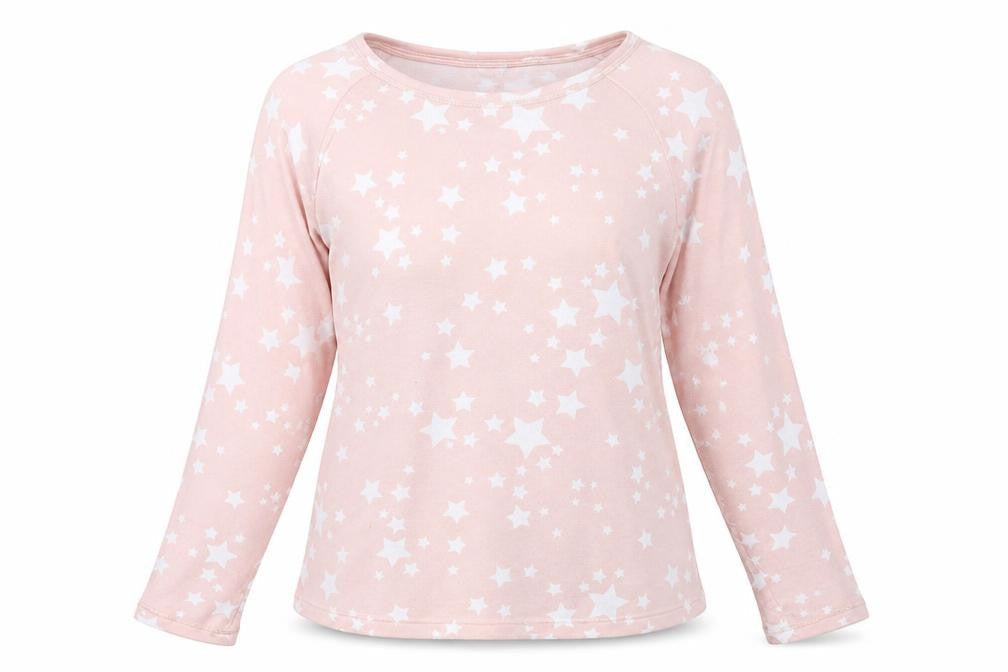 Dorothy Perkins Womens Pink Round Neck Geometric Polyester Pullover Jumper Size M - Star Pattern