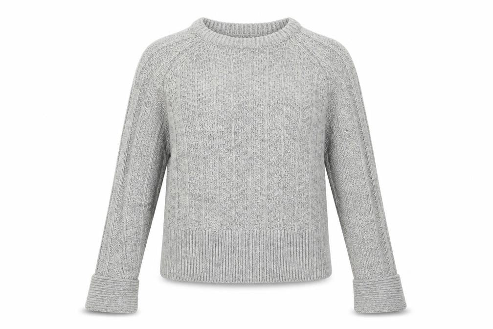 H&M Womens Grey Round Neck Acrylic Pullover Jumper Size M
