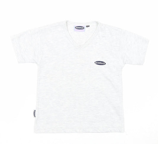 Donnay Boys Grey Polyester Basic T-Shirt Size 5-6 Years V-Neck Pullover