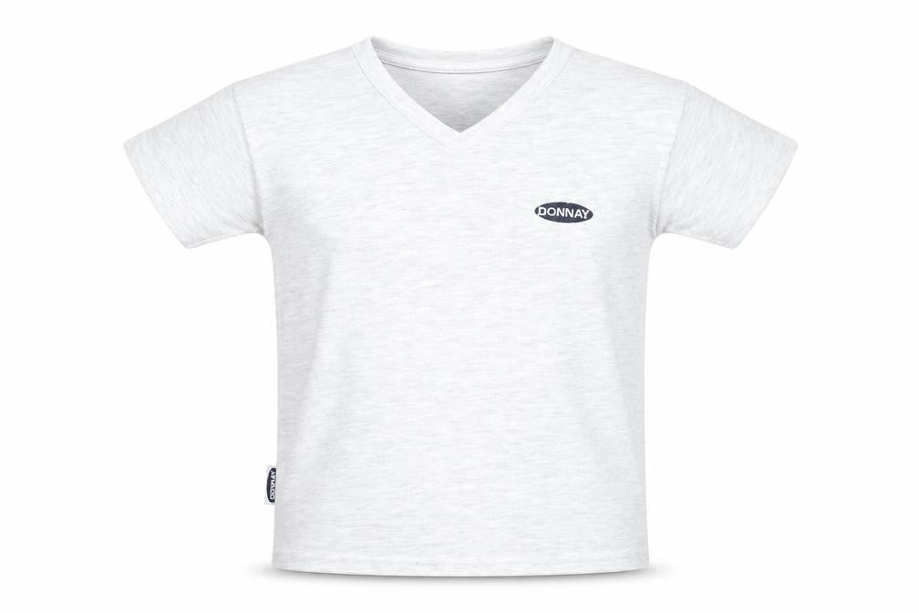Donnay Boys Grey Polyester Basic T-Shirt Size 5-6 Years V-Neck Pullover