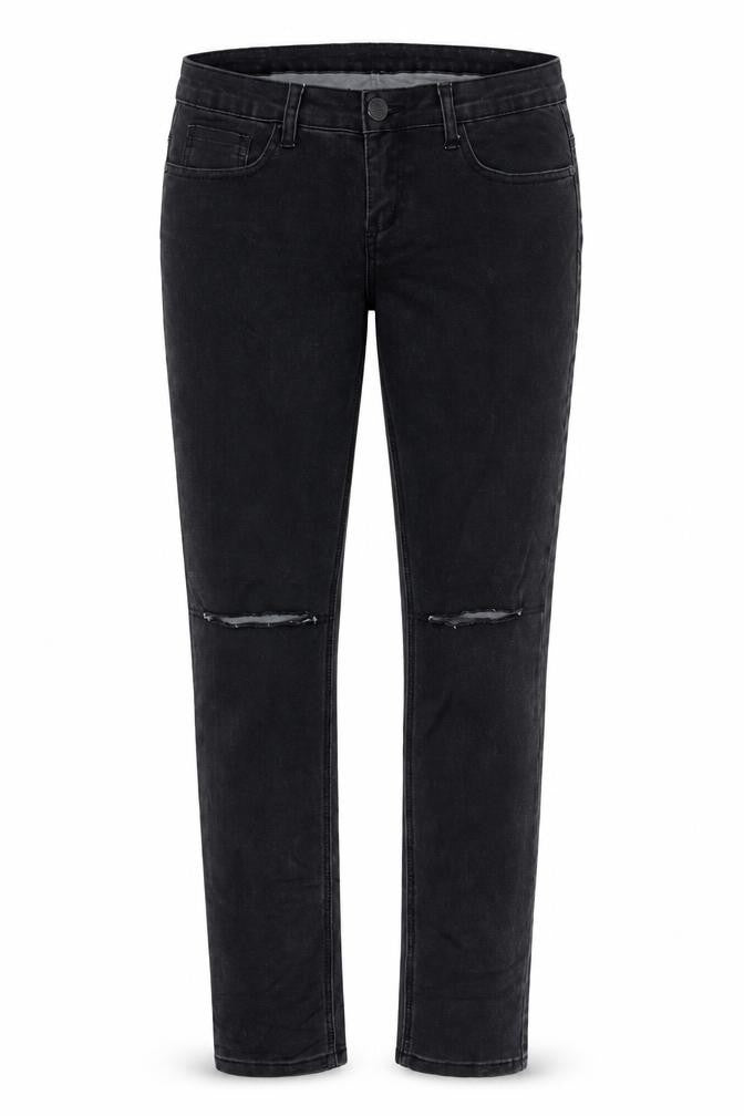 S.insay Womens Black Cotton Straight Jeans Size 12 Regular Zip