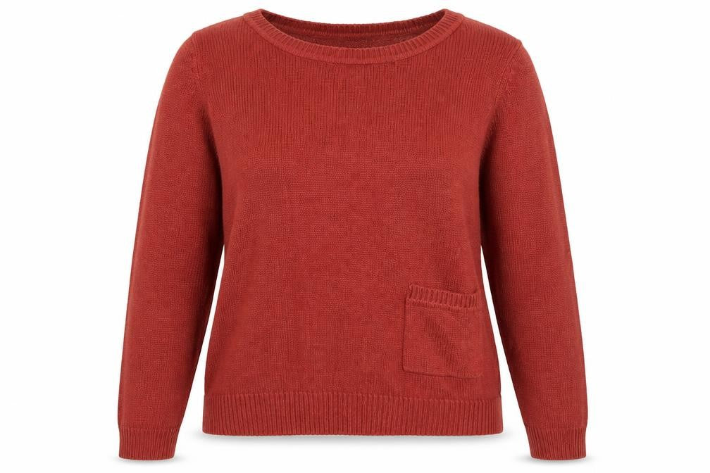 H&M Womens Red Round Neck Acrylic Pullover Jumper Size L